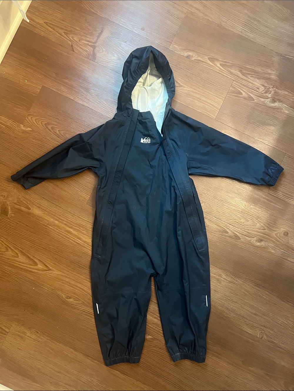 REI Navy Blue Kids Rain One-Piece Raincoat